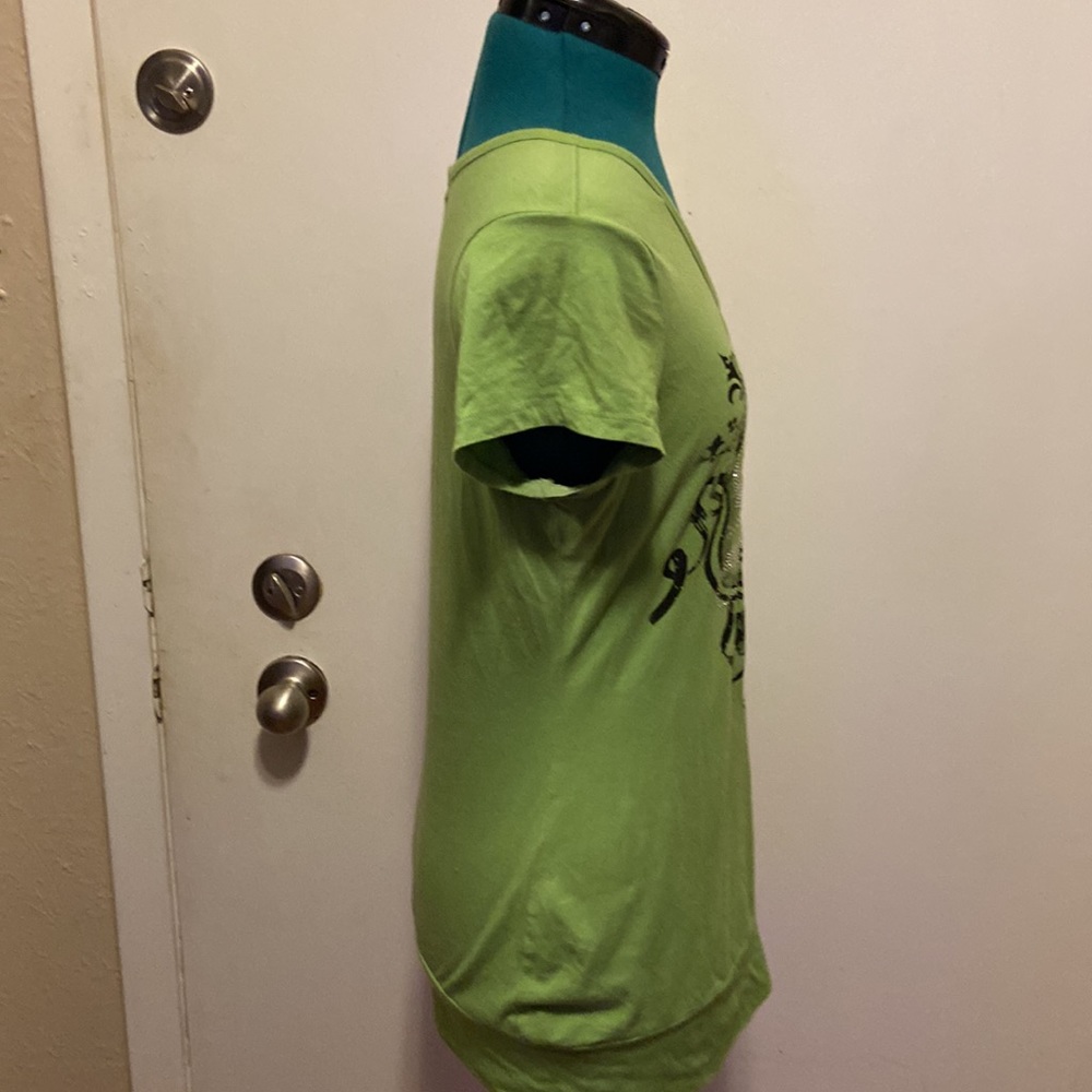 Vintage JR’s South Pole T-Shirt size l short sleeve Green sparkly design front - Picture 3 of 8